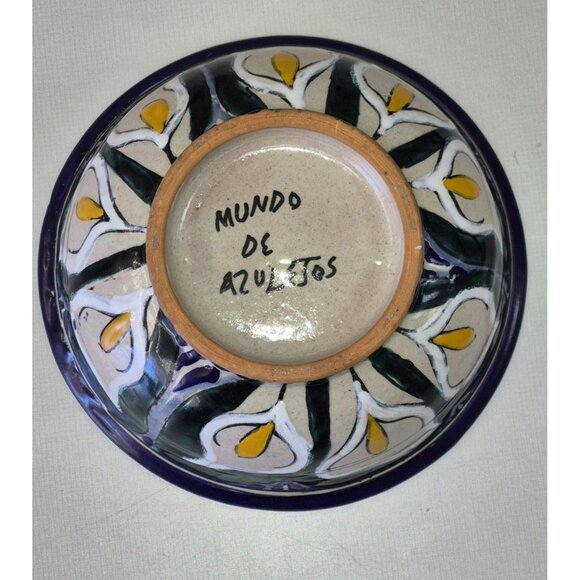 Hand-Painted Talavera Ceramic Bowl – Calla Lily Design by Mundo de Azulejos – Me - Picture 3 of 7